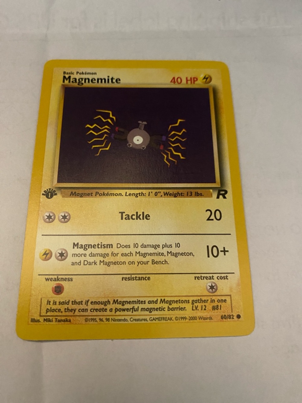 1st Edition Magnemite 60/82 Pokemon Card Team Rocket